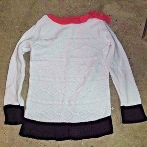 Gymboree White Pink and Black Sweater Size 7/8